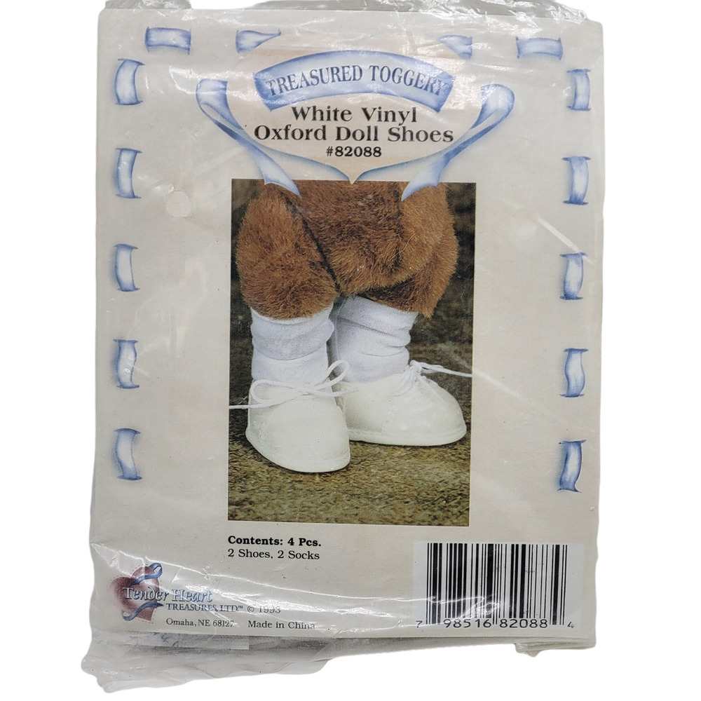 Treasured Toggery White Oxford Doll Shoes 4 Piece Set Socks Shoes 82088
